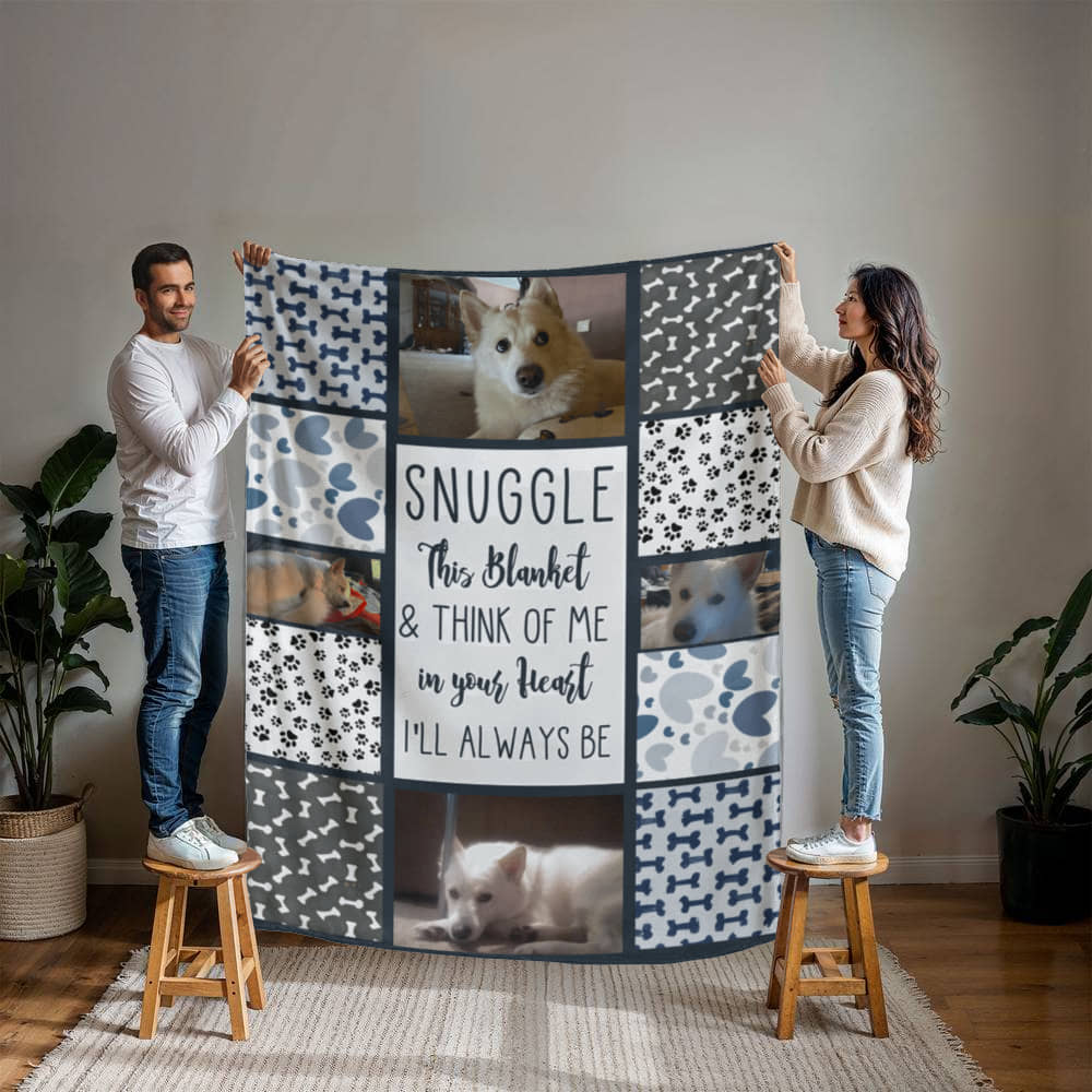 Personalized Pet In Your Heart Mink Touch Fleece Blanket (3:4)