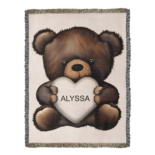 Bear Heirloom Photo Woven Blanket (Portrait)