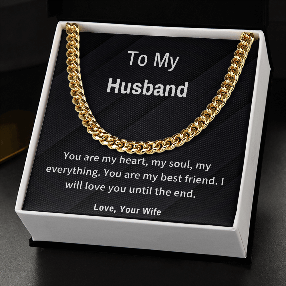 To My Husband Cuban Link Chain