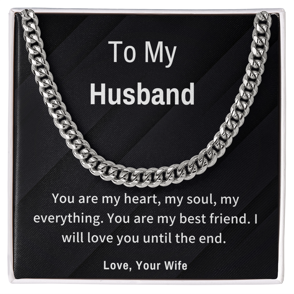 To My Husband Cuban Link Chain