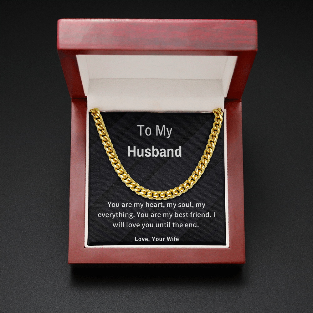 To My Husband Cuban Link Chain