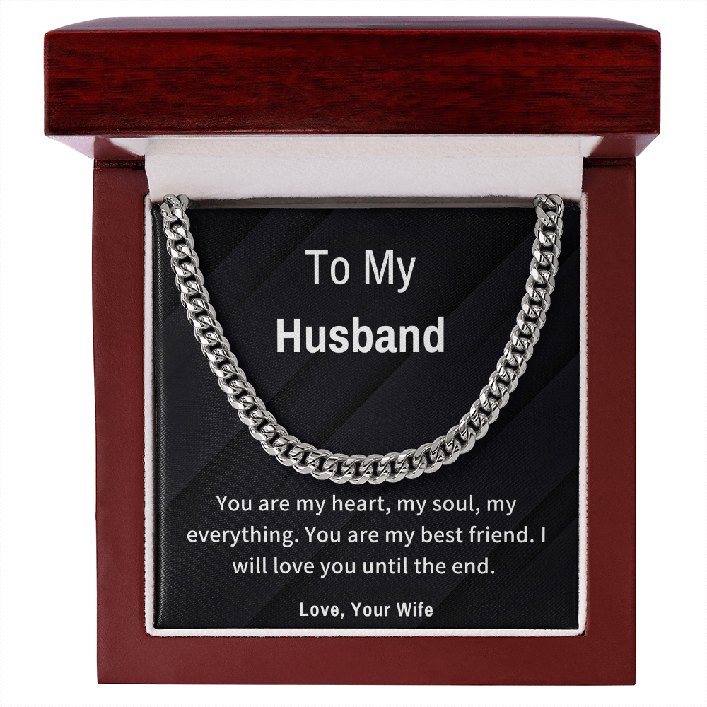 To My Husband Cuban Link Chain