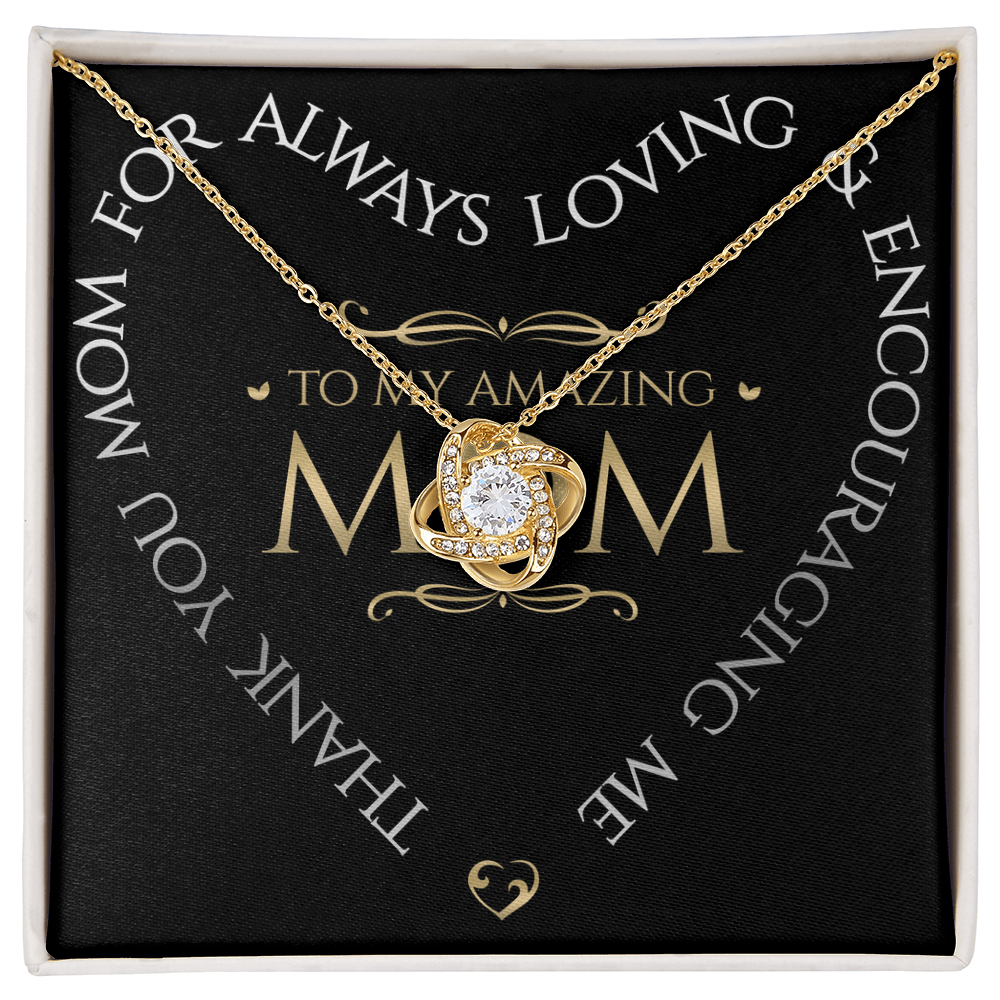 To My Amazing Mom Love Knot Necklace