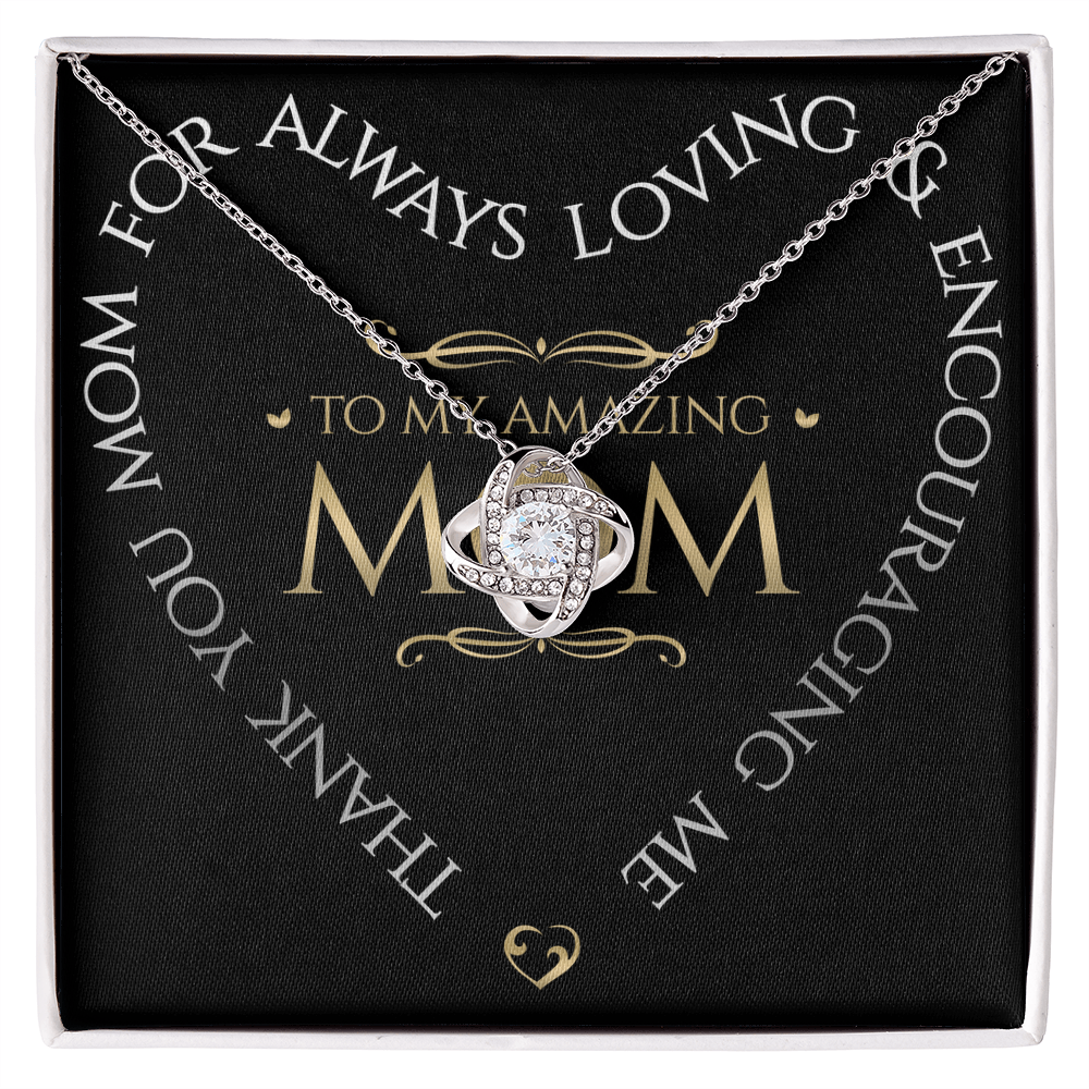 To My Amazing Mom Love Knot Necklace